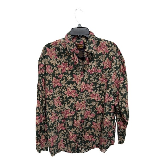 Faded Glory Tops - Vintage Faded Glory Western Floral Button Up Women's Long Sleeve 100% Cotton XL